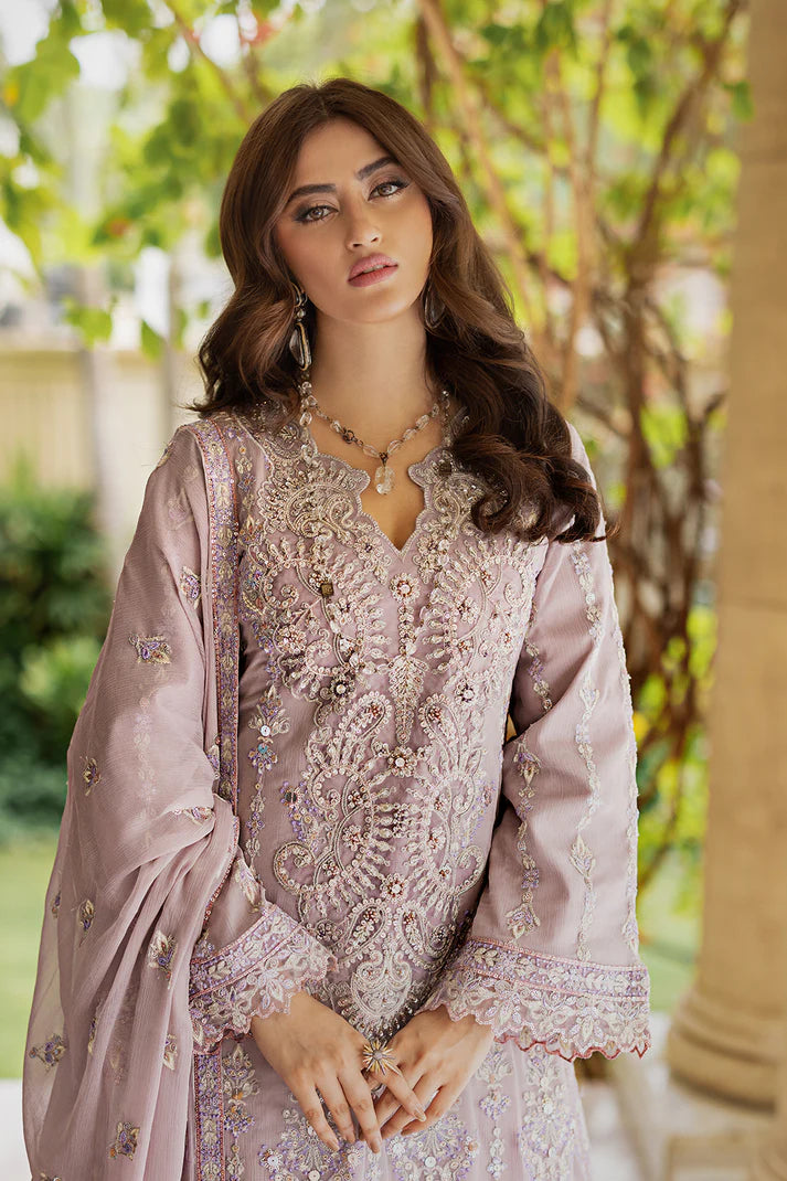 EMBROIDERED CHIFFON STITCHED 3 PIECE DRESS