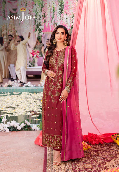 EMBROIDERED PAPER COTTON STITCHED 3 PCS DRESS