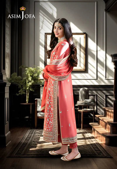 EMBROIDERED SILK STITCHED 3 PCS DRESS