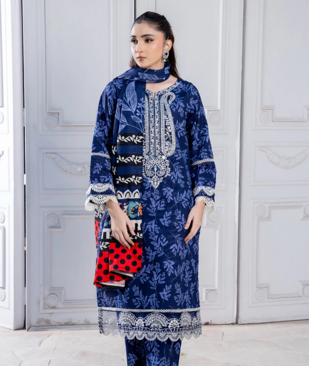 3 Piece Winter Wear Slub-Khaddar Daily/Basic Wear Dress