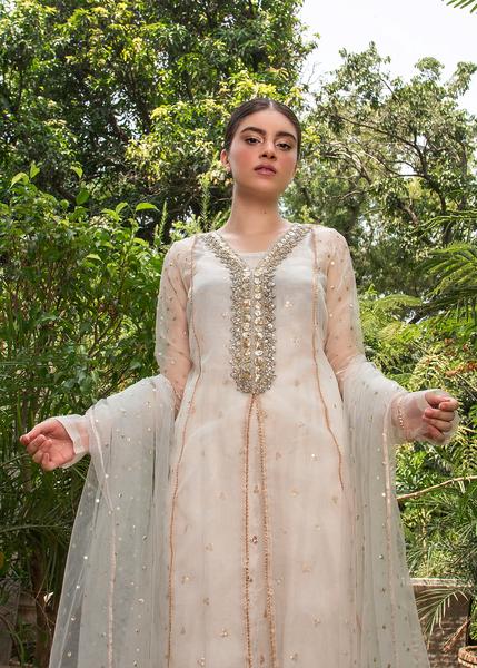 EMBROIDERED ORGANZA STITCHED 3 PIECE DRESS
