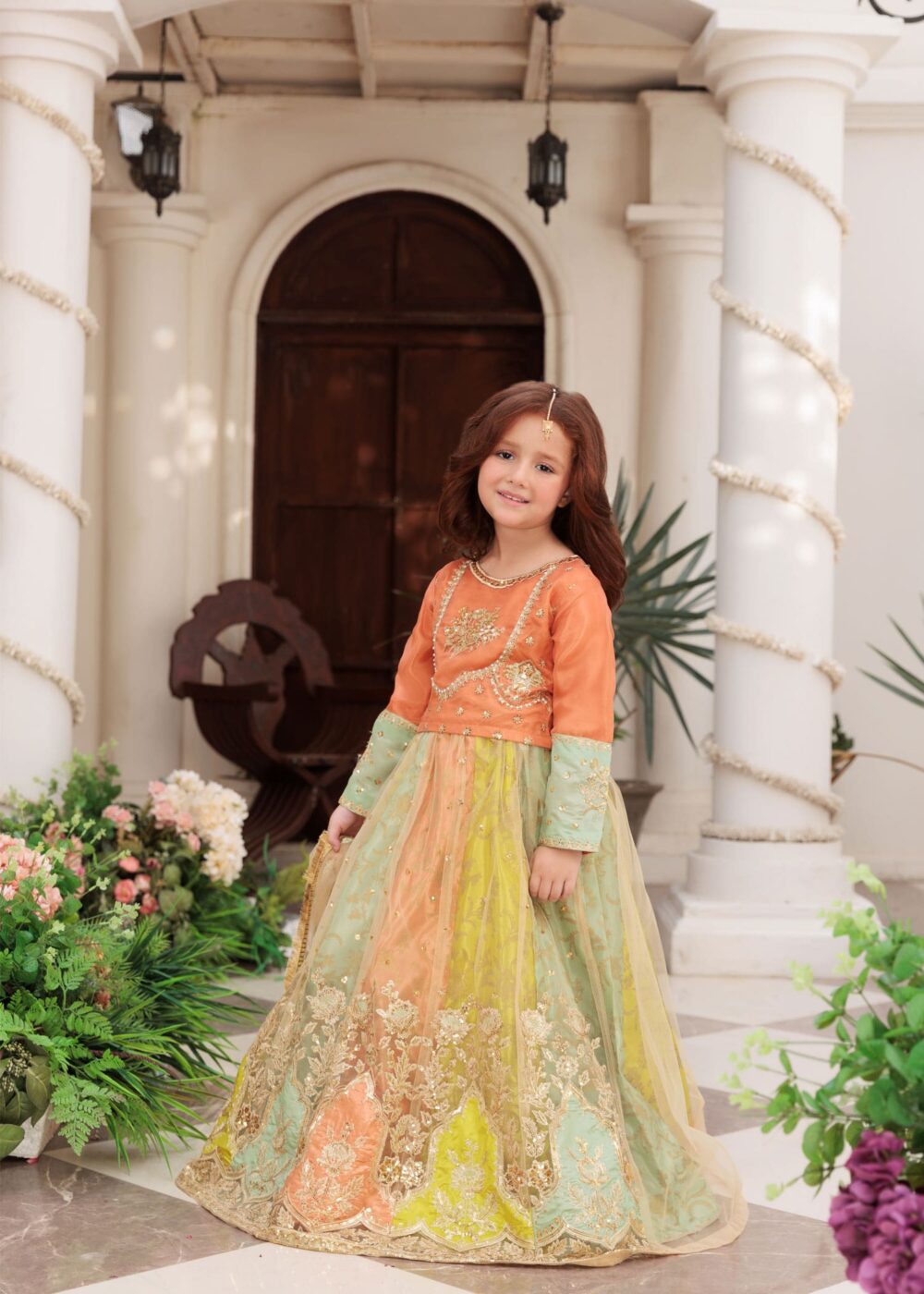 LEHNGA KURTI SILK STITCHED 3 PIECE DRESS