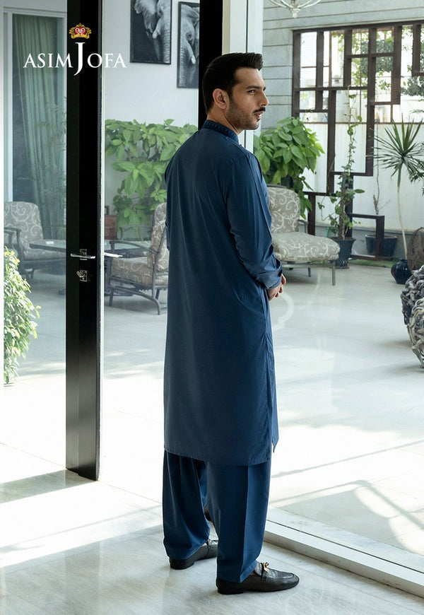 Blue Blended Shalwar Kameez β Classic 2-Piece Comfortable Traditional Wear