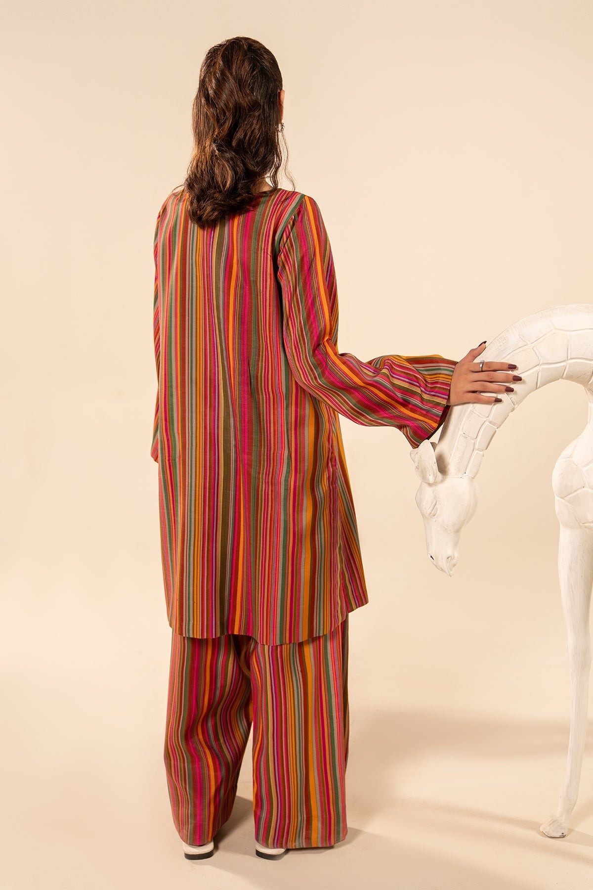 2-PC Printed Raw Silk Suit