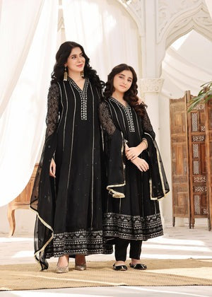 Chiffon Kalidar Maxi with Sequin Boti & Gheera Embroidery