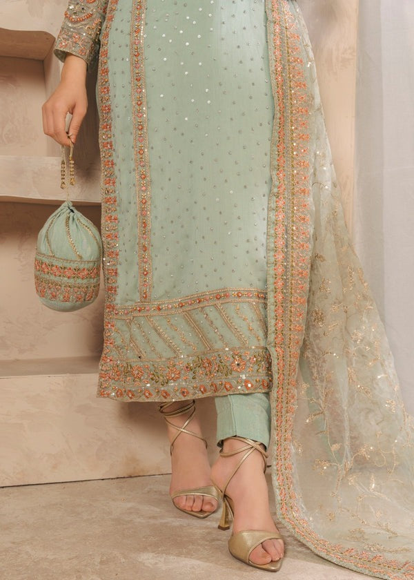 Luxury Aghajaan Studio Chiffon 3-Piece Embroidered & Hand-Embellished Suit