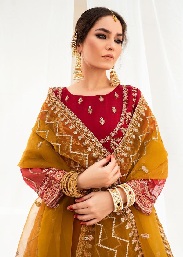 Maroon Luxe Adda Work Organza 3-Piece Suit
