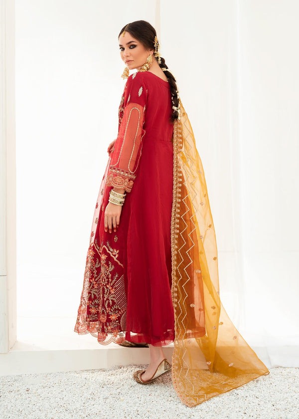 Maroon Luxe Adda Work Organza 3-Piece Suit