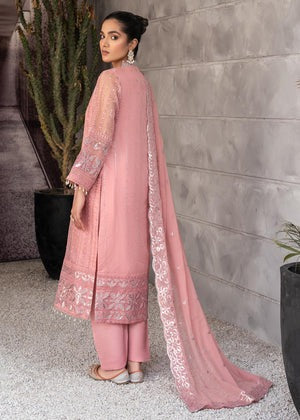 Luxury chiffon sequence embroidered 3pc suit with embroidered organza dupatta