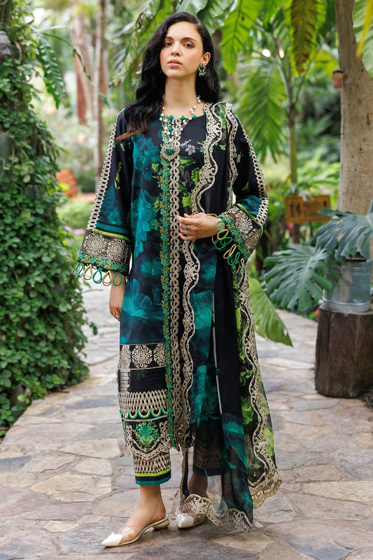 3-PC stitched Embroidered Lawn Dress - Extra Large