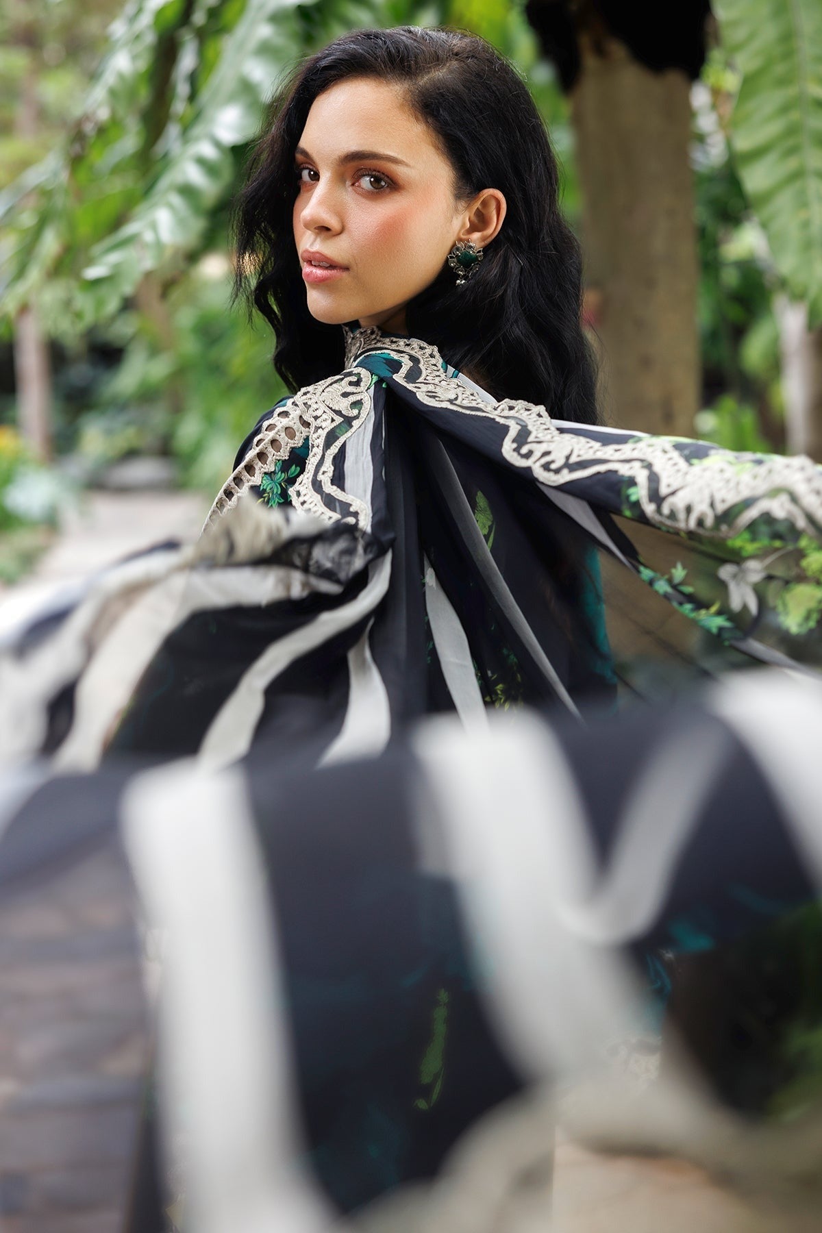 3-PC stitched Embroidered Lawn Dress - Extra Large