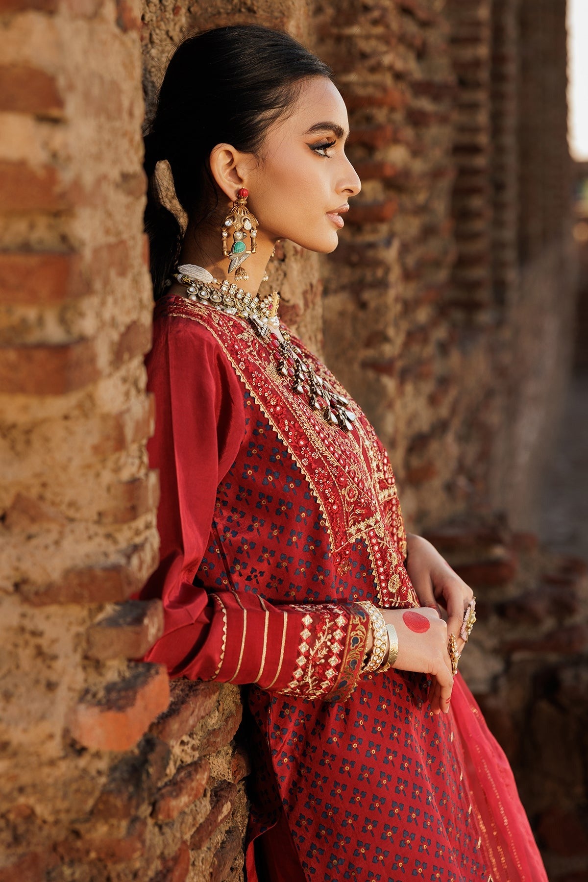 3-PC Embroidered Silk Suit