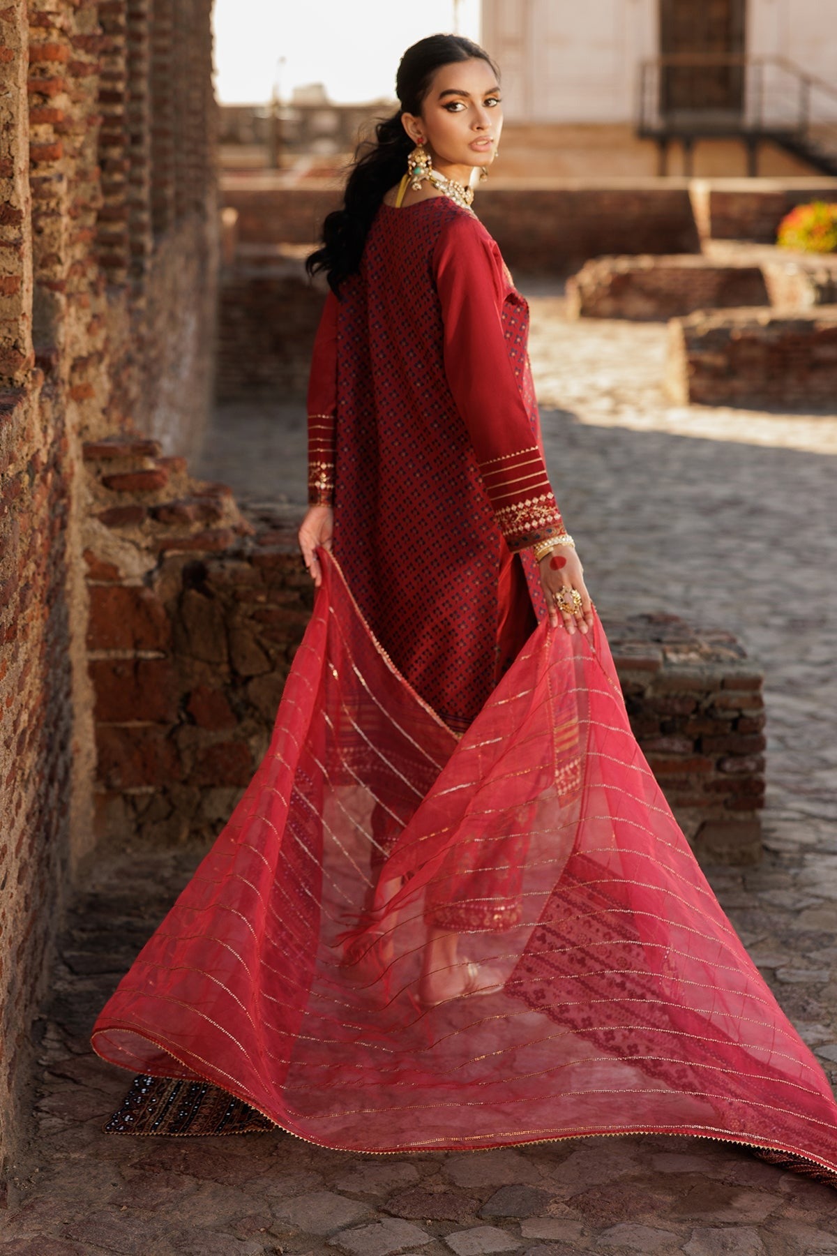 3-PC Embroidered Silk Suit