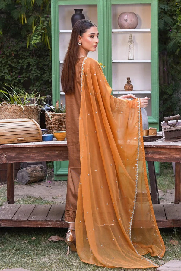 3PC - Embroidered Yarn Dyed Cotton Net Suit