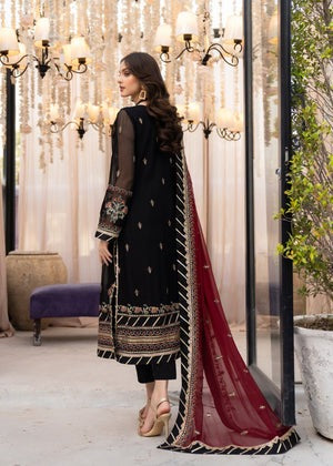 Black Chiffon Adda Work Elegance – 3-Piece Formal Suit