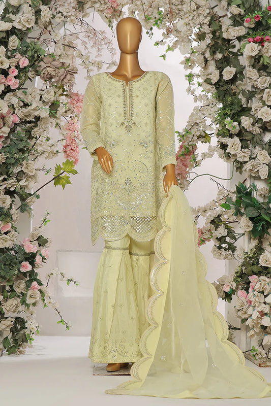 ORGANZA HAND EMBROIDERED 3 PIECE DRESS