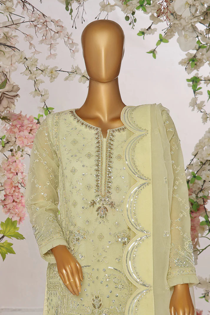 ORGANZA HAND EMBROIDERED 3 PIECE DRESS
