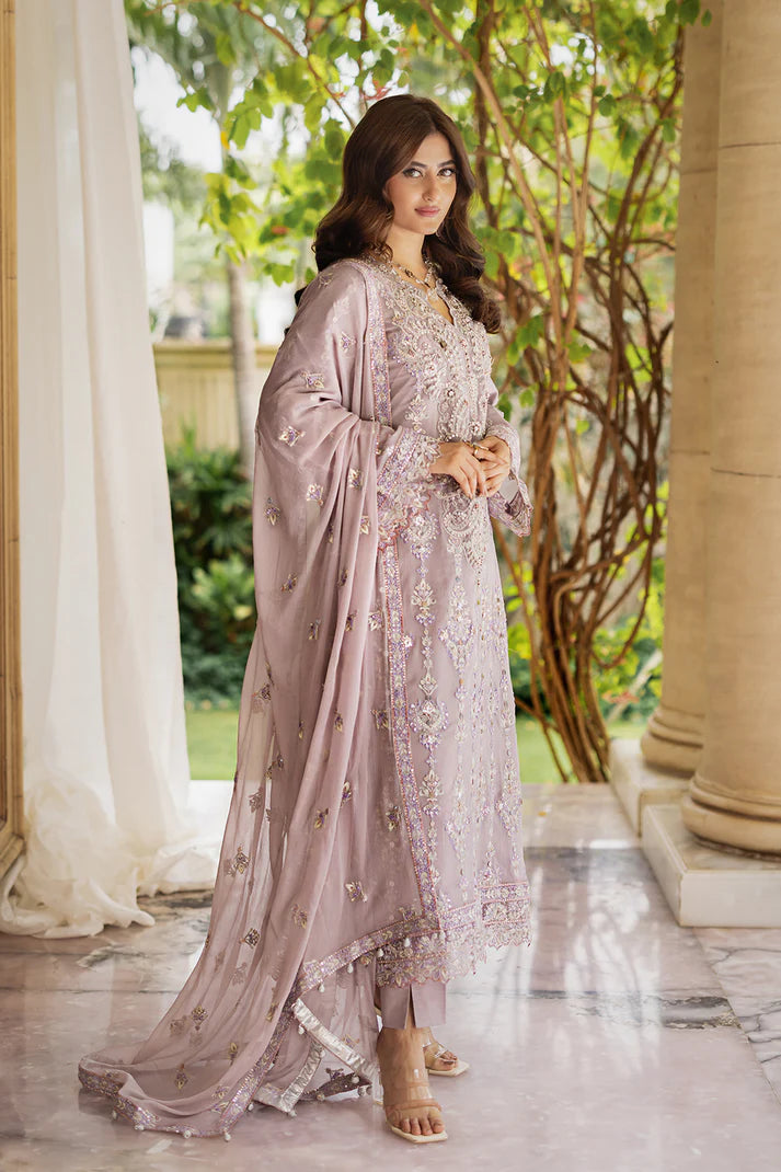 EMBROIDERED CHIFFON STITCHED 3 PIECE DRESS