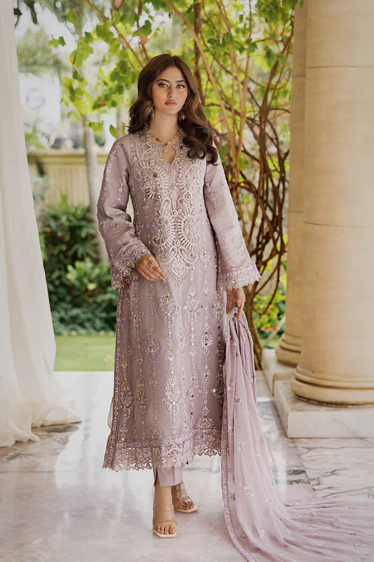 EMBROIDERED CHIFFON STITCHED 3 PIECE DRESS