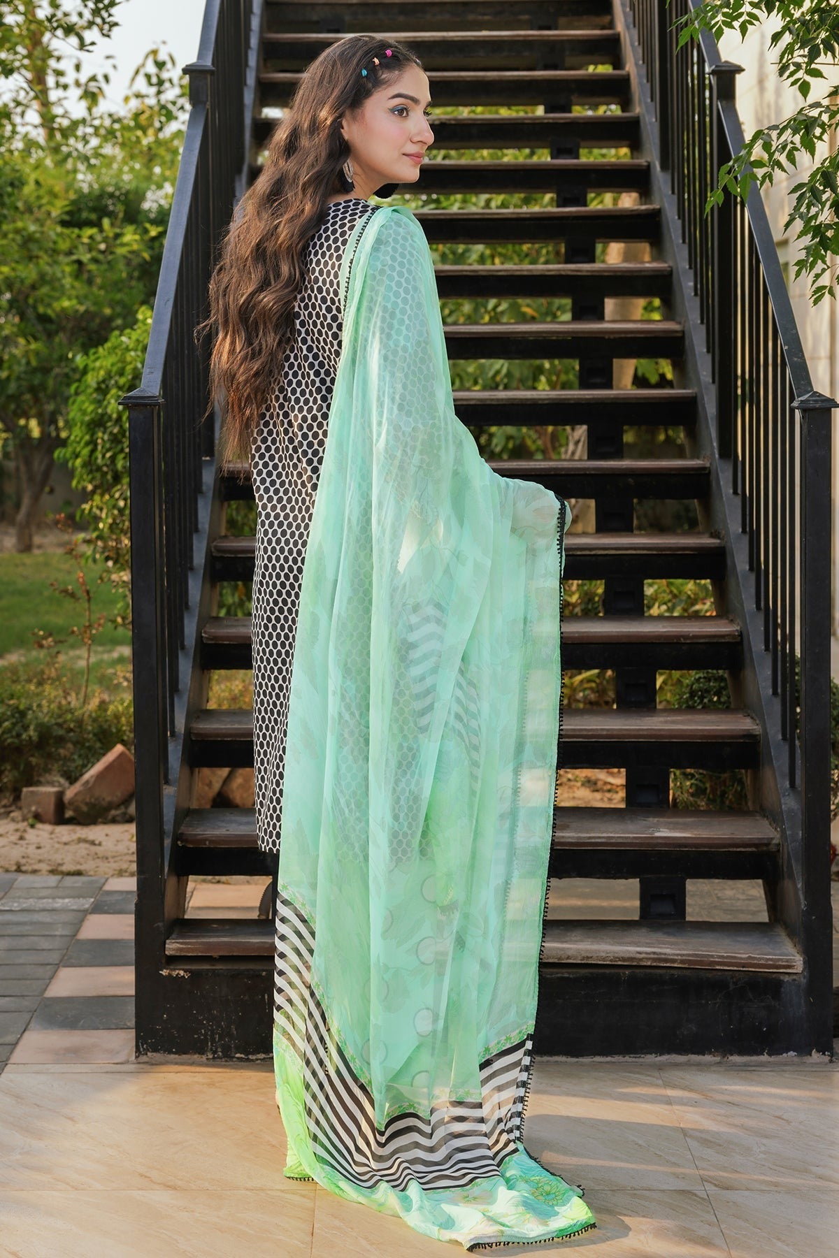 3-PC Embroidered Cotton Suit