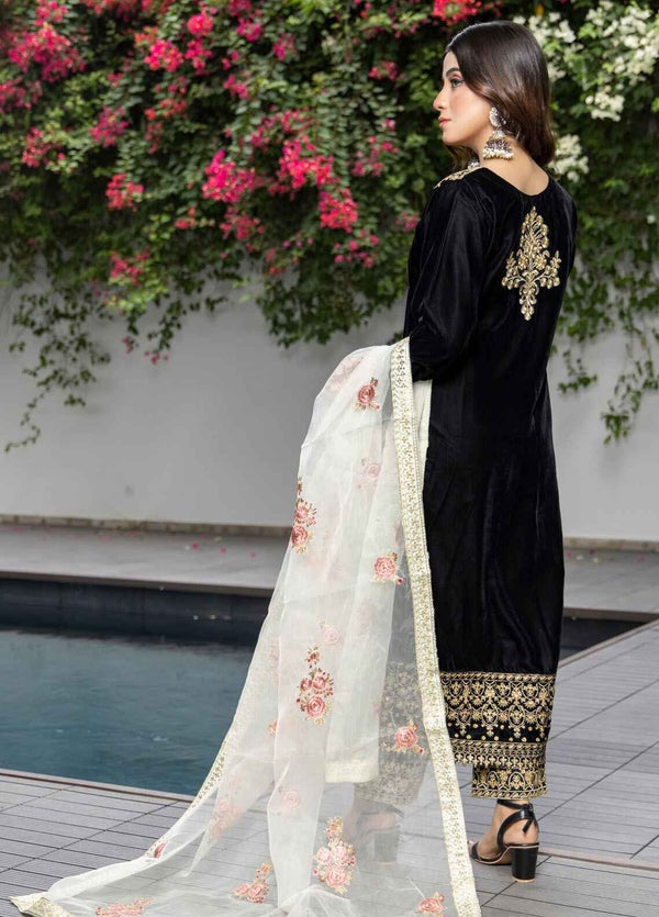 Velvet Elegance – Embroidered Front, Back & Sleeves with Organza Dupatta - Modest fashion for Australian  Pakistani, Indian