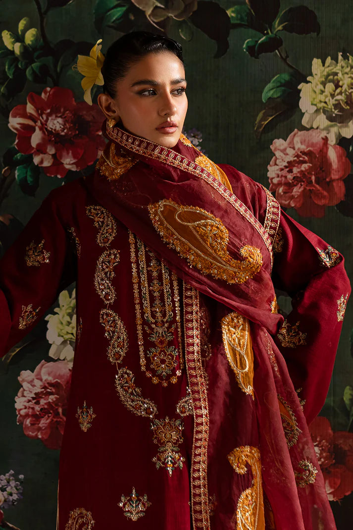 EMBROIDERED KHADDAR STITCHED 3 PIECE DRESS