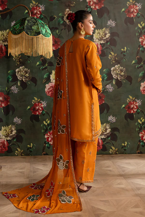 EMBROIDERED KHADDAR STITCHED 3 PIECE DRESS