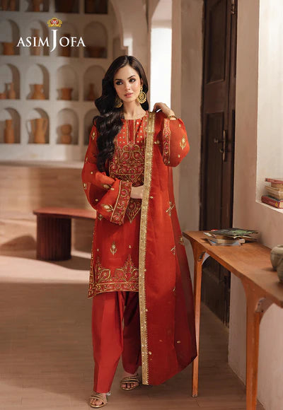 EMBROIDERED CHIFFON STITCHED 3 PCS DRESS