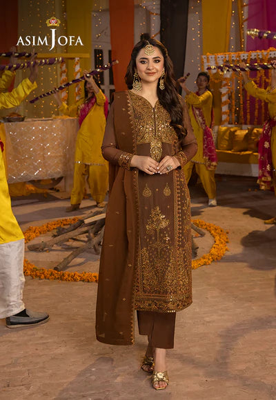 EMBROIDERED PAPER COTTON STITCHED 3 PCS DRESS