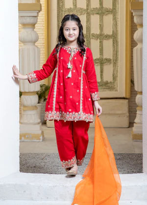 EMBROIDERED ORGANZA STITCHED 3 DRESS