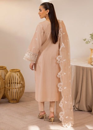 Embroidered A-Line Kurta with Dyed Lawn Trouser & Organza Dupatta – 3-Piece Festive Set