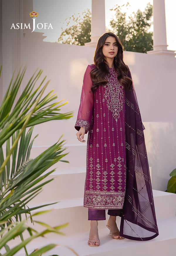 EMBROIDERED CHIFFON STITCHED 3 PCS DRESS