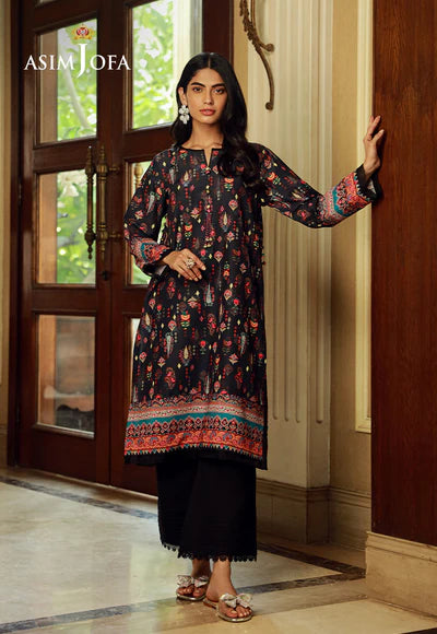 PRINTED RAW SILK 1PC DRESS