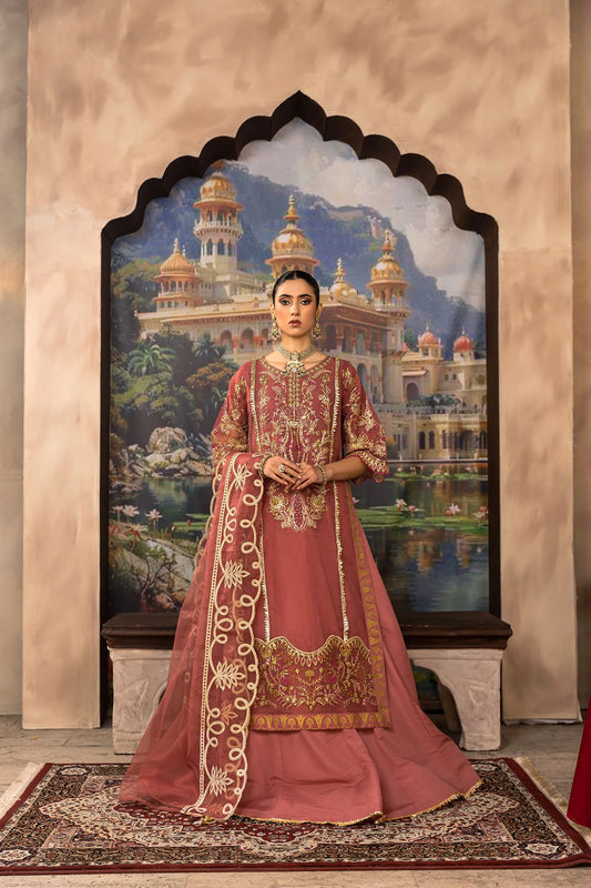 EMBROIDERED ORGANZA STITCHED 3 DRESS