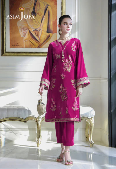 EMBROIDERED VELVET STITCHED 2PC DRESS