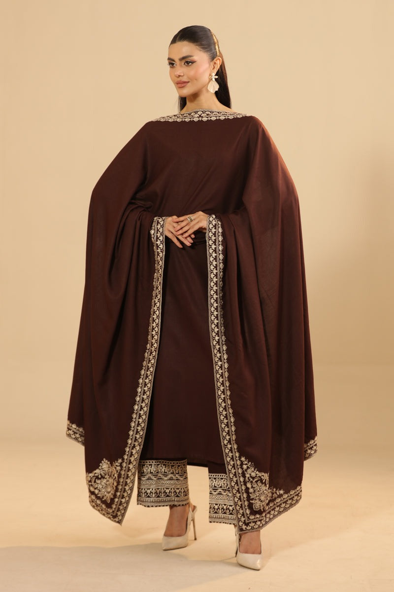 Elegant Brown Ensemble with Intricate Detailing - Eid outfits in Sydney, Brisban Australia