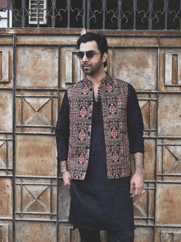 Embroidered Multi Mesori Waistcoat – Premium Festive Wear