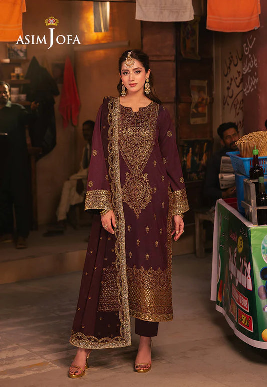 EMBROIDERED STITCHED 3 PCS DRESS