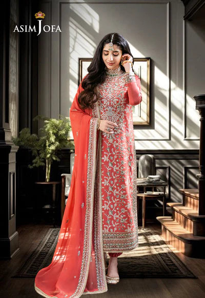EMBROIDERED SILK STITCHED 3 PCS DRESS