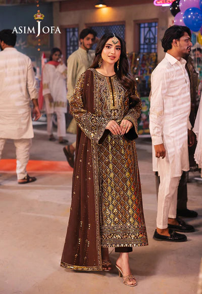 EMBROIDERED CHIFFON STITCHED 3 PCS DRESS