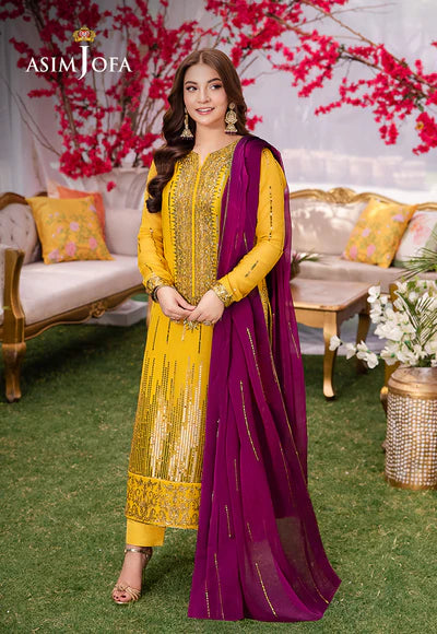 EMBROIDERED CHIFFON STITCHED 3 PCS DRESS