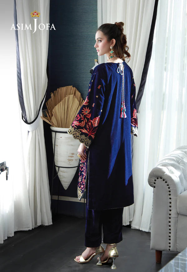 EMBROIDERED VELVET STITCHED 2PC DRESS