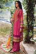 Magenta Digital Printed 3-Piece Suit with Traditional Dupatta