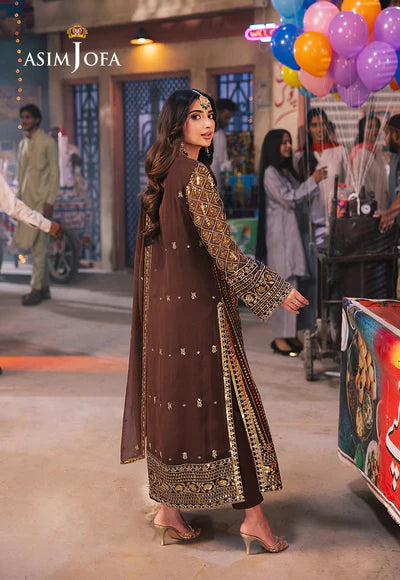 EMBROIDERED CHIFFON STITCHED 3 PCS DRESS