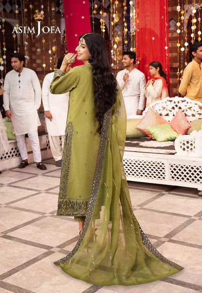 EMBROIDERED TWISTED SILK STITCHED 3 PCS DRESS