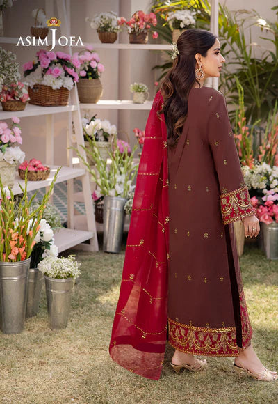 EMBROIDERED BOSKI SILK STITCHED 3 PCS DRESS