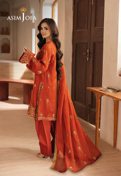 EMBROIDERED CHIFFON STITCHED 3 PCS DRESS