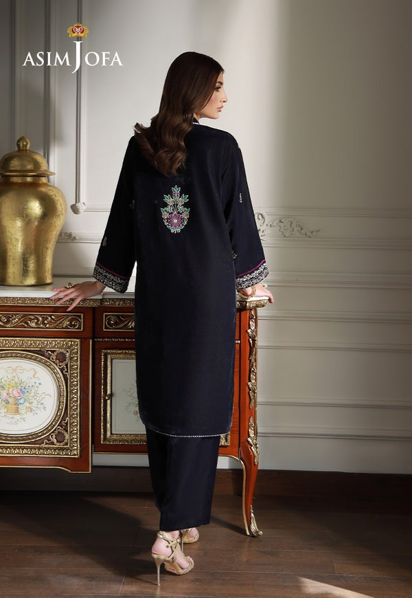 Evening Grace – Embroidered Velvet Ensemble in Grey - Australian Pakistani Indian women love this design