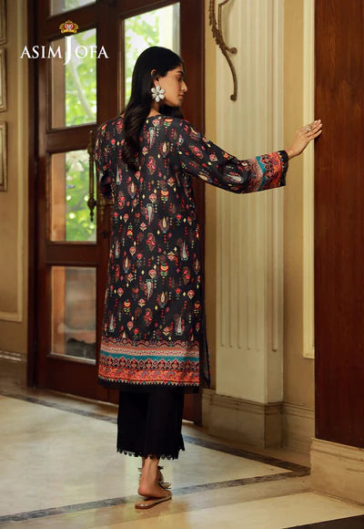 PRINTED RAW SILK 1PC DRESS