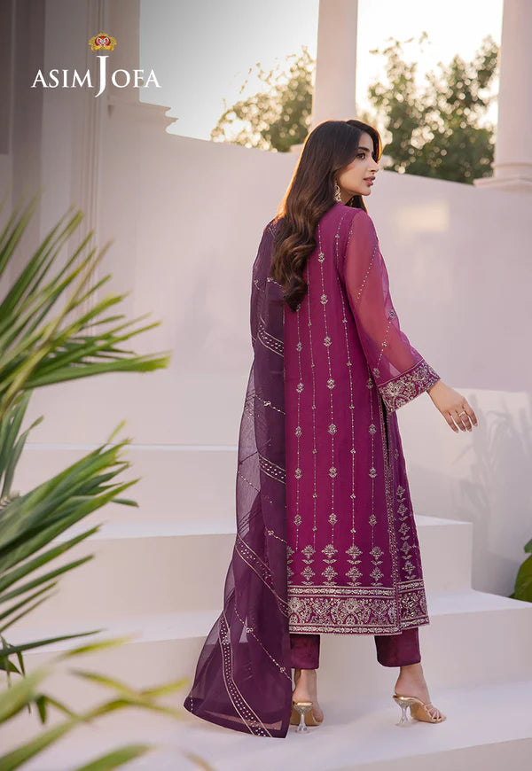 EMBROIDERED CHIFFON STITCHED 3 PCS DRESS